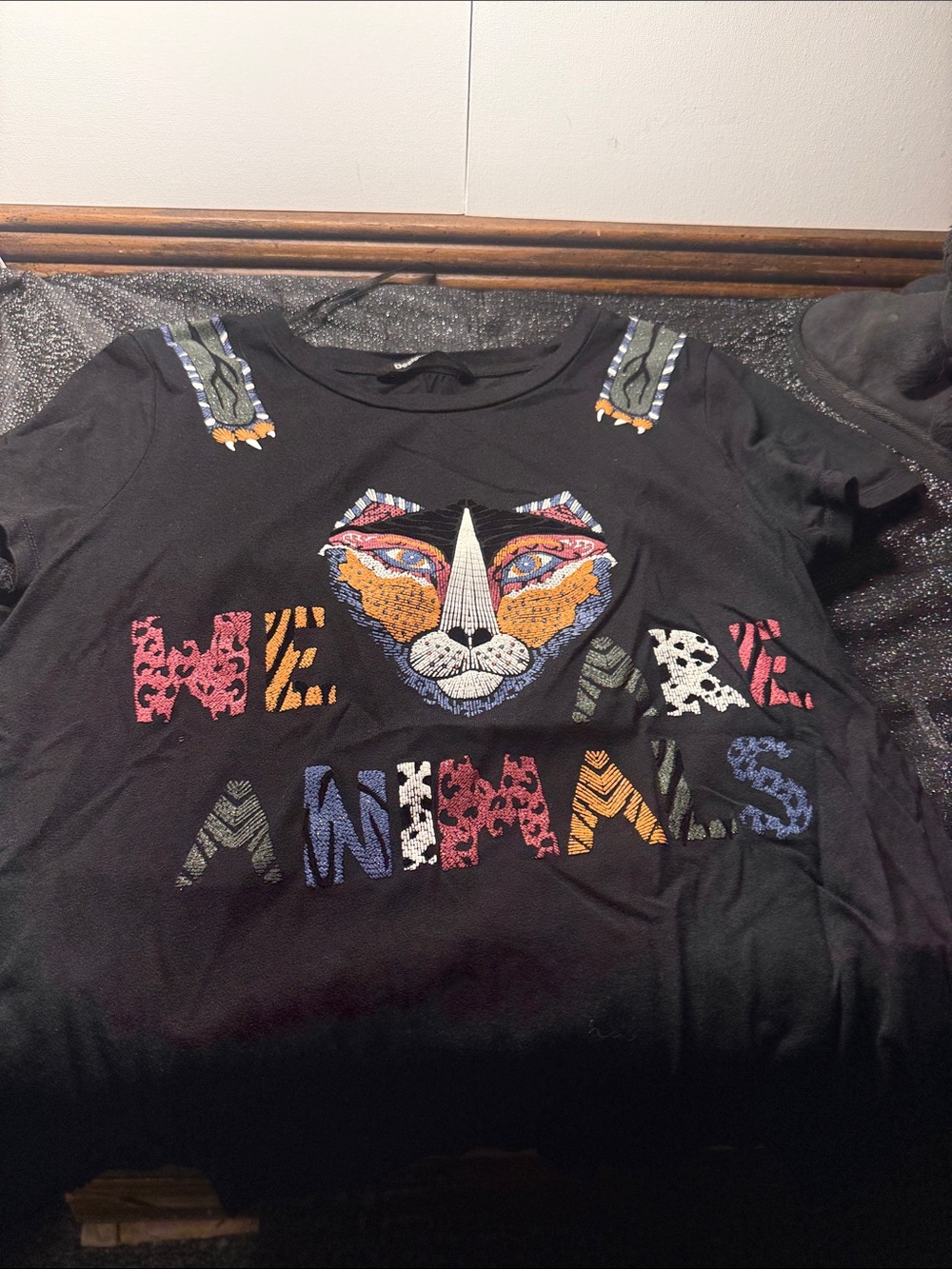 Desigual We Are Animals Tiger Graphic Top Size M
